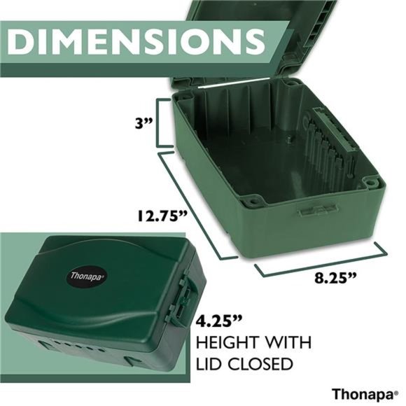 Waterproof Extension Cord Connection Box - Green Weatherproof Outdoor Box - Picture 2 of 6